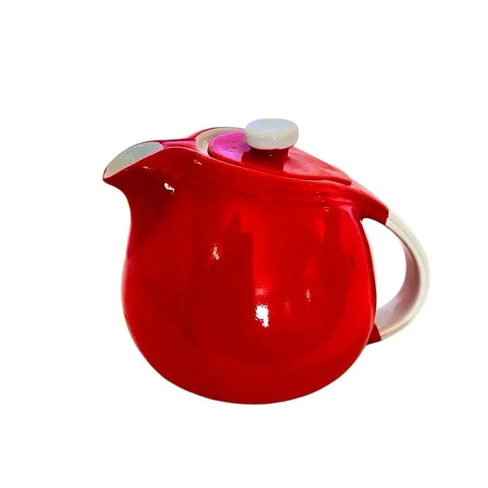 Hall's Red Teapot W/ Lid Made in USA 5.5